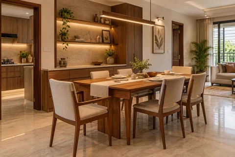 AI-generated dining-room concept: sideboard dining room, visiting-parents meal direction